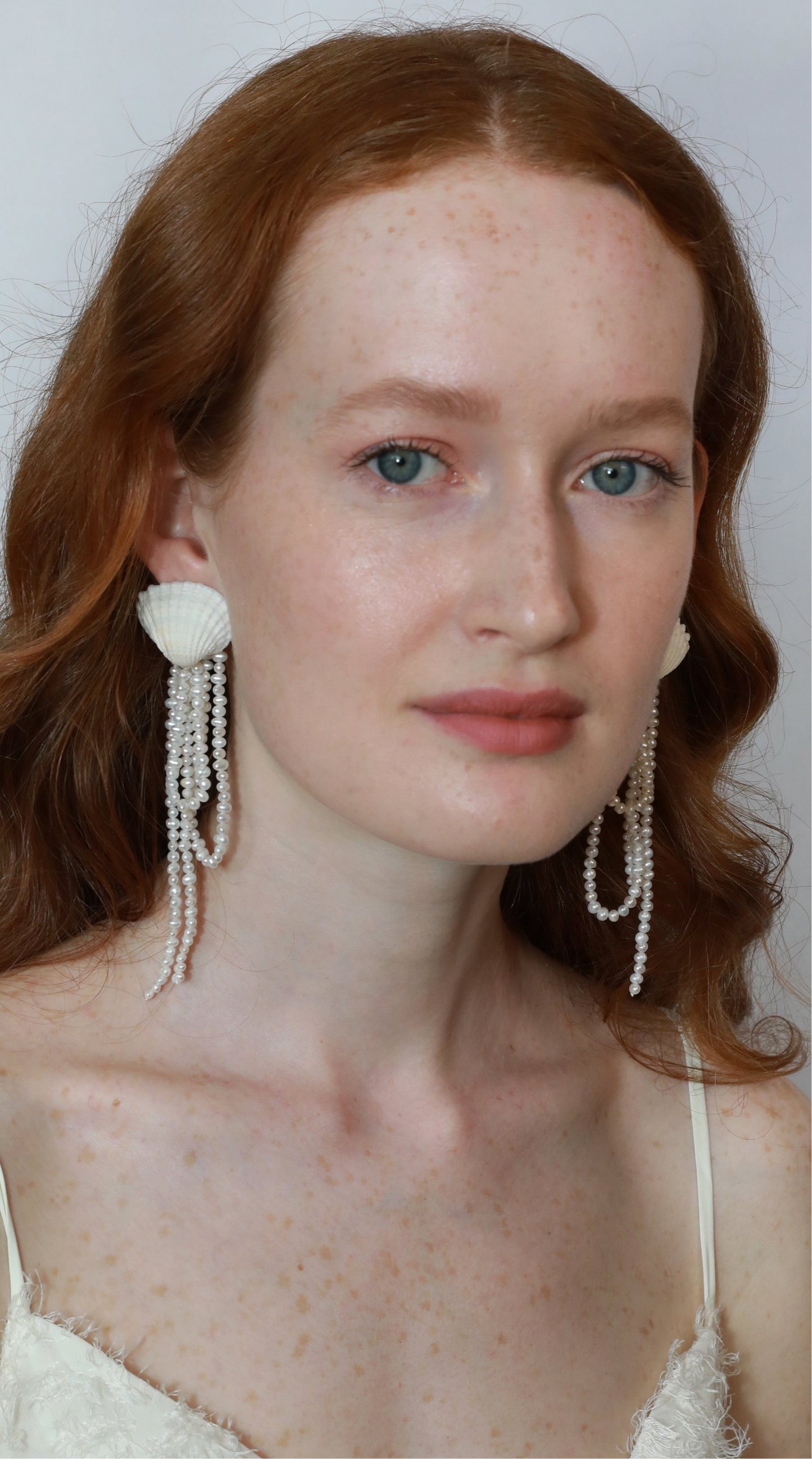 Amalia Natural Freshwater Pearl Earring with Real Shell