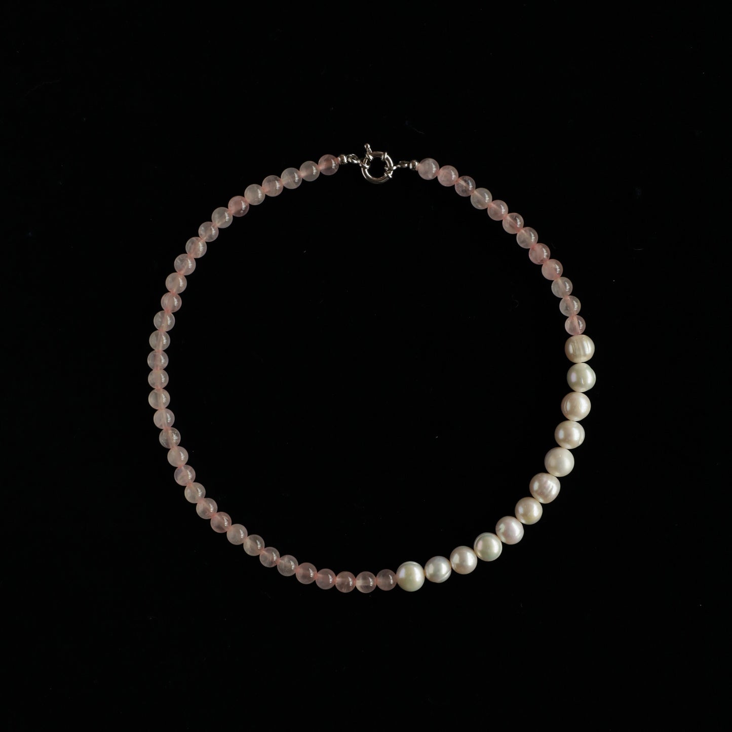 FreshwaterPearlRoseQuartzNeckalceModel
