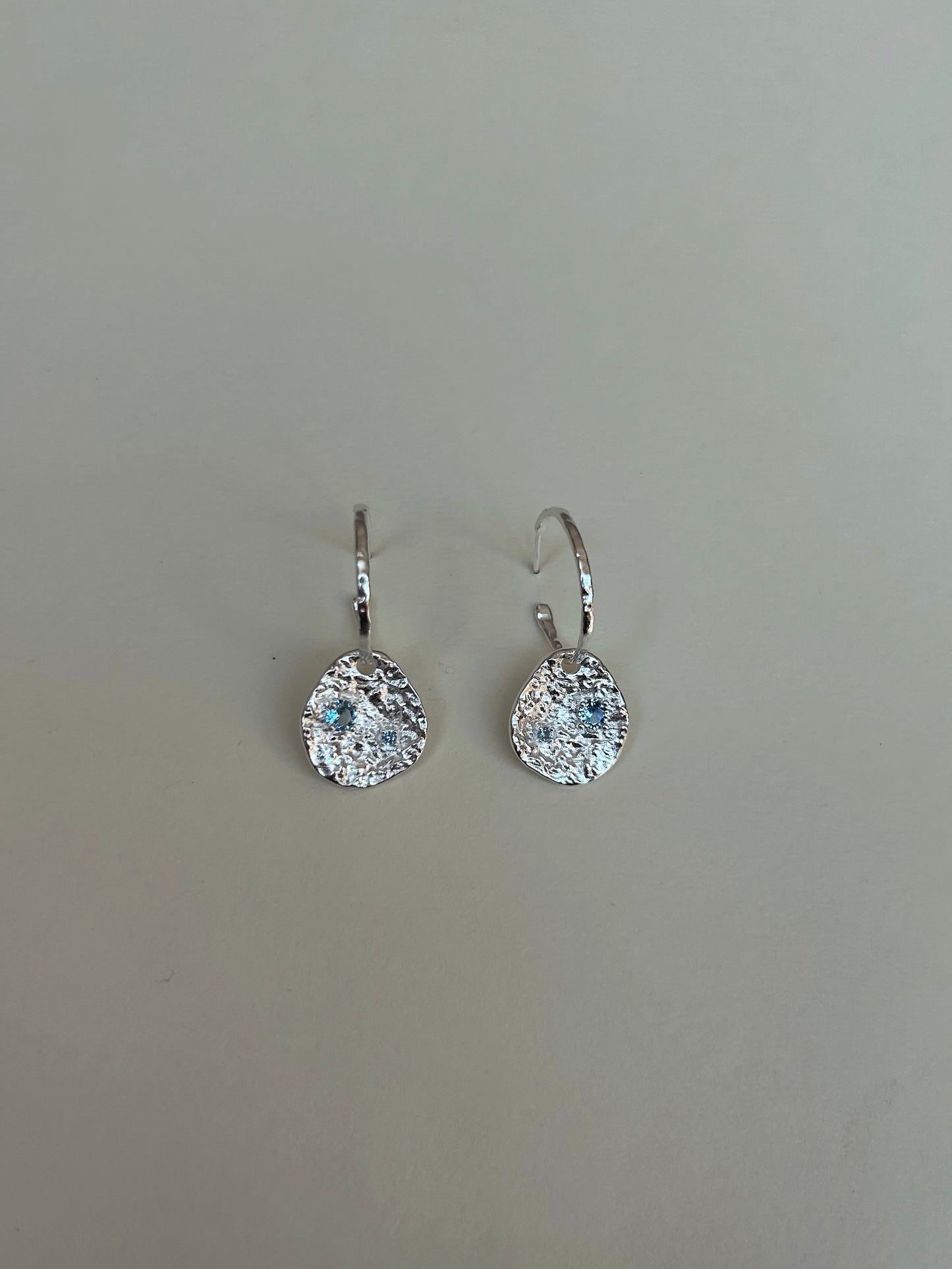 Lyra Silver Coin Hoop Drop Earring