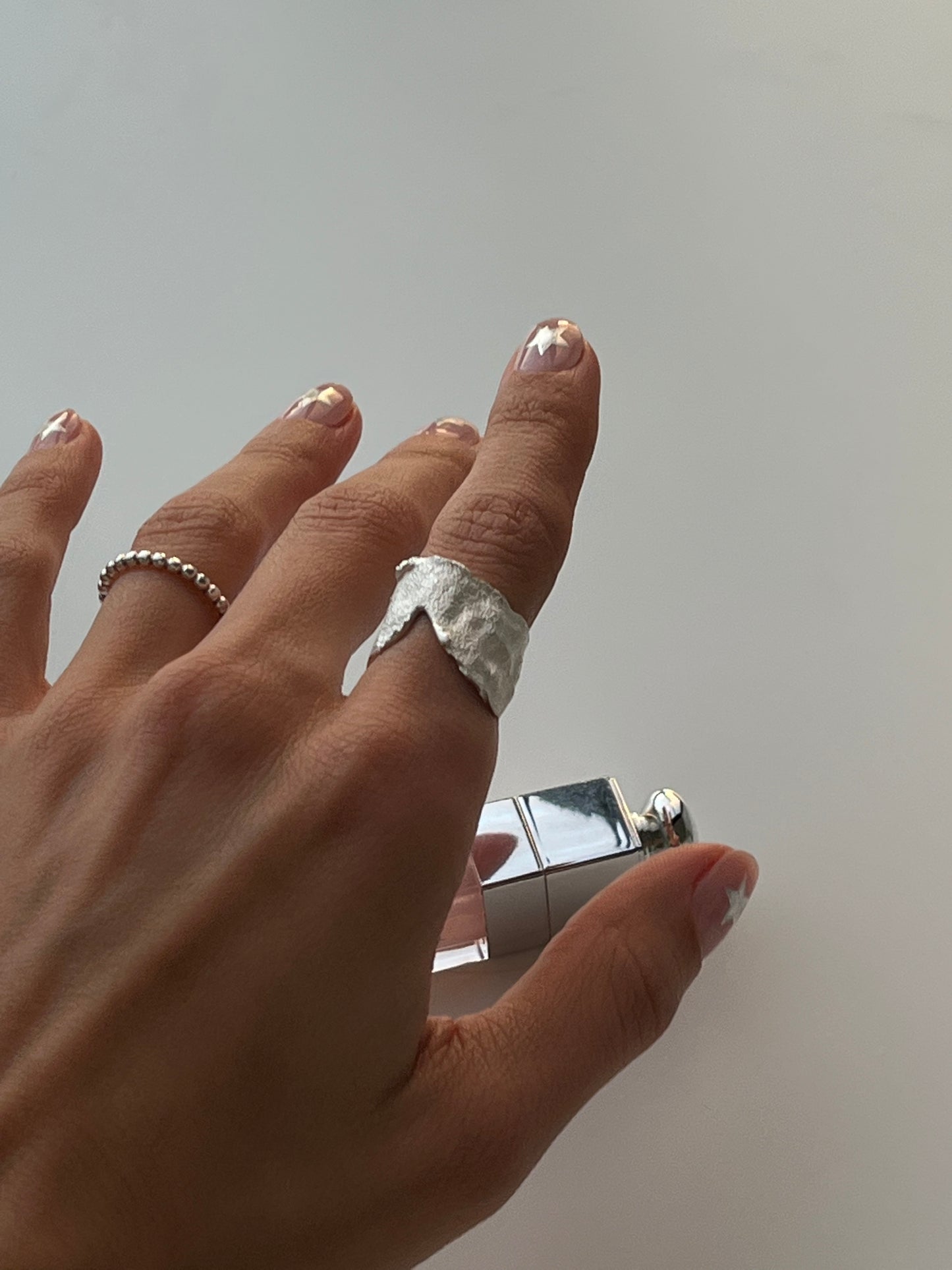ChunkyOrganicShapeSilverRing