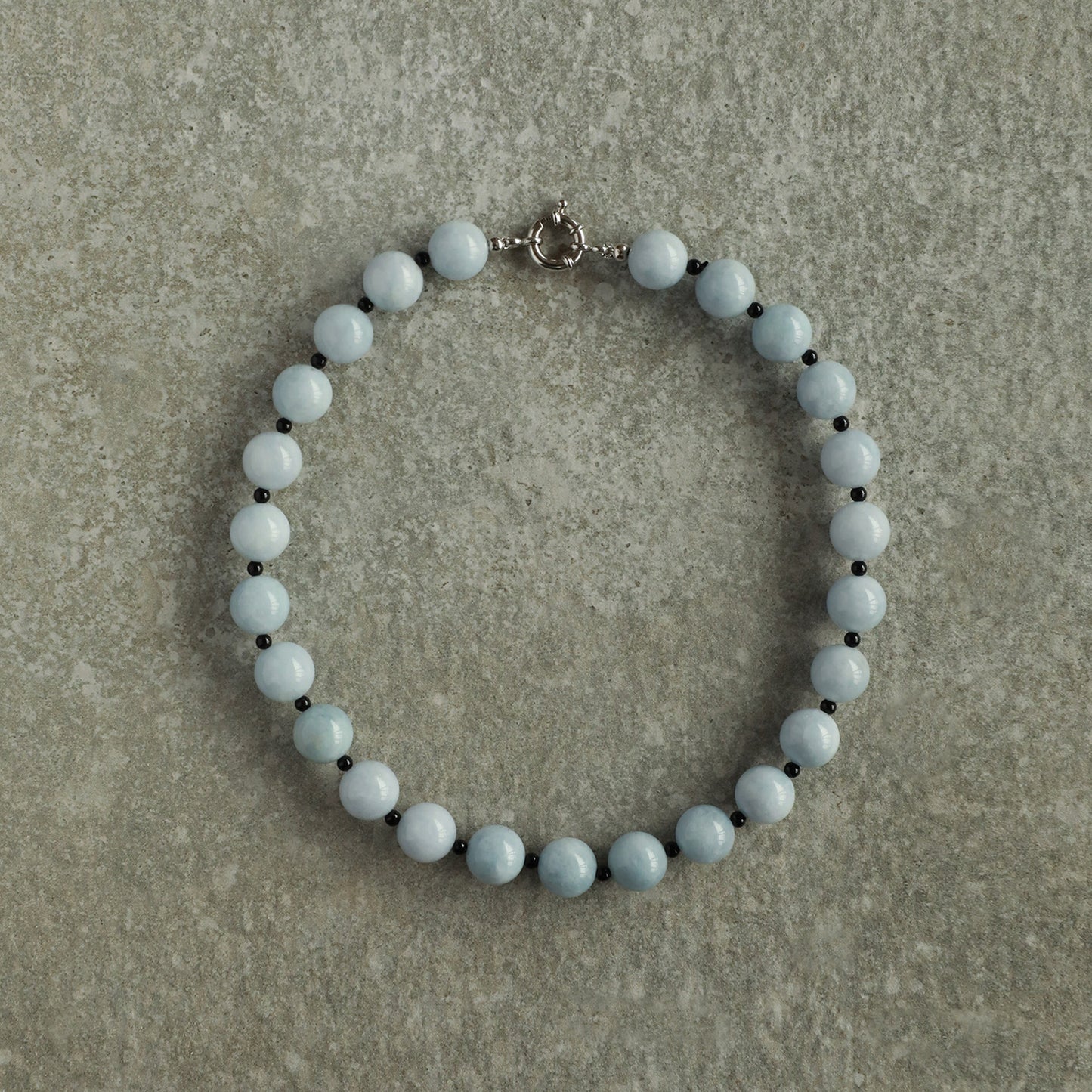 Cloe 12mm Aquamarine Chunky Beads Necklace Choker