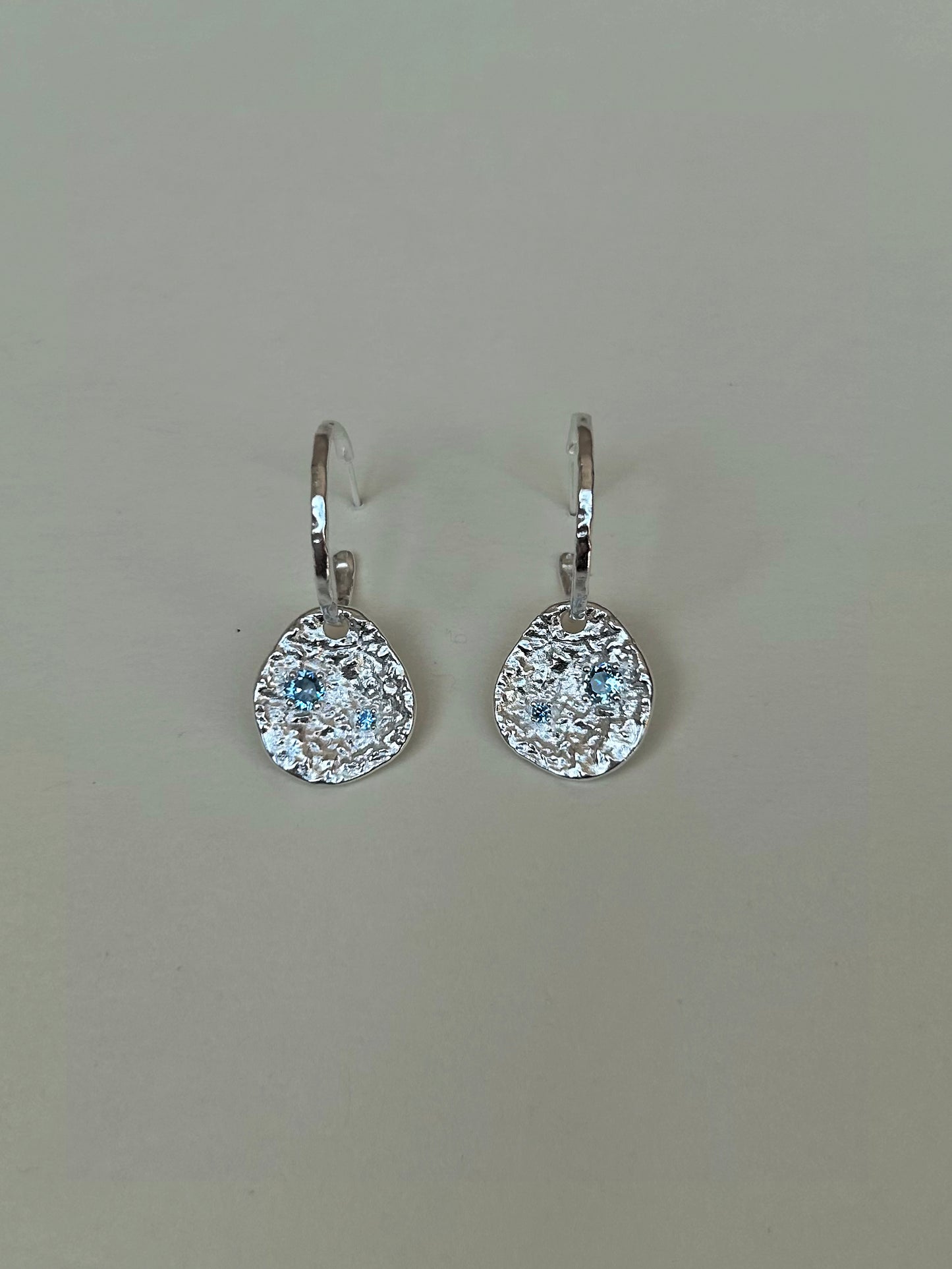Lyra Silver Coin Hoop Drop Earring