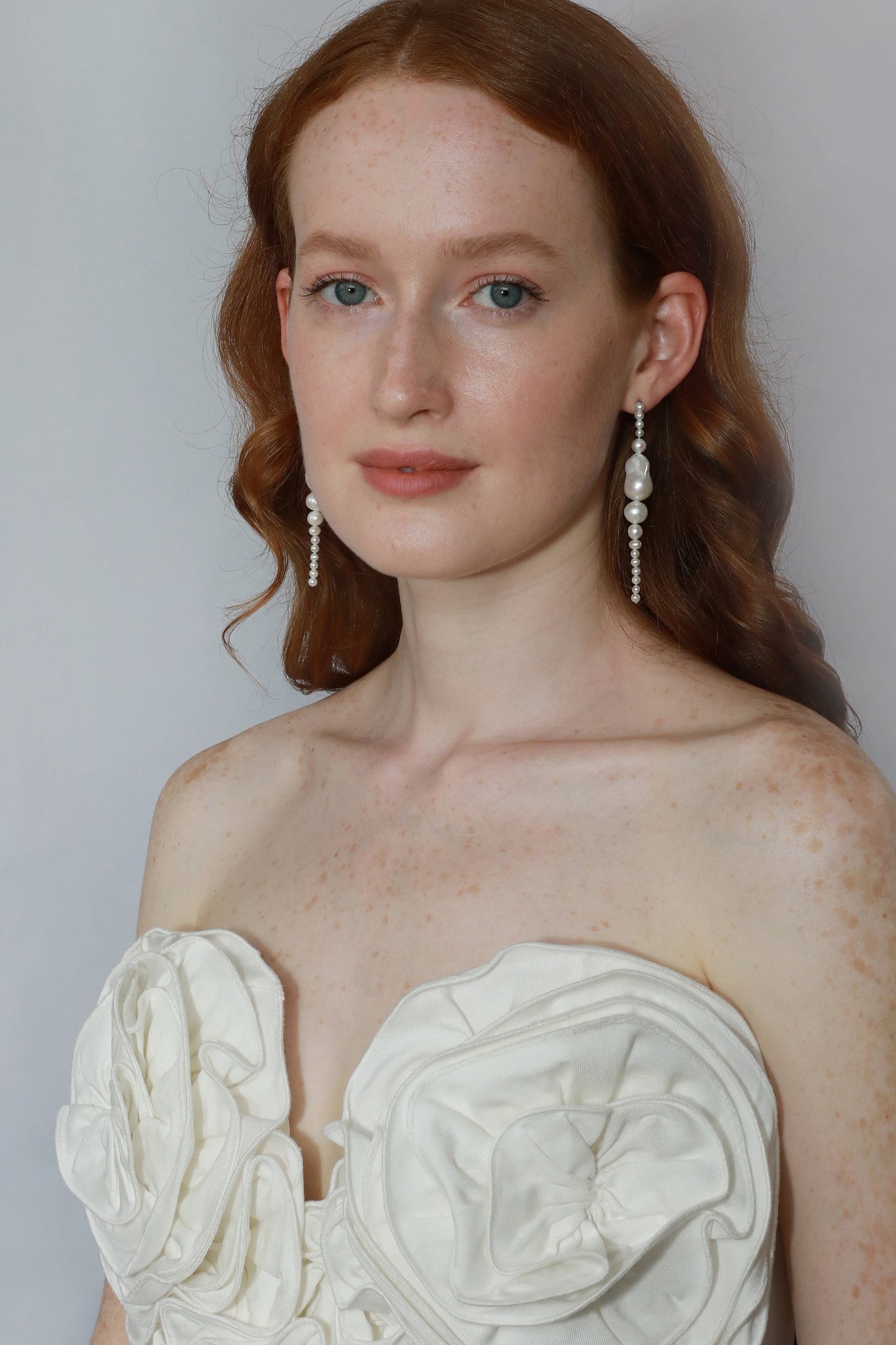 Freshwater Baroque Pearl Long Dangle Earring for wedding bridal earring