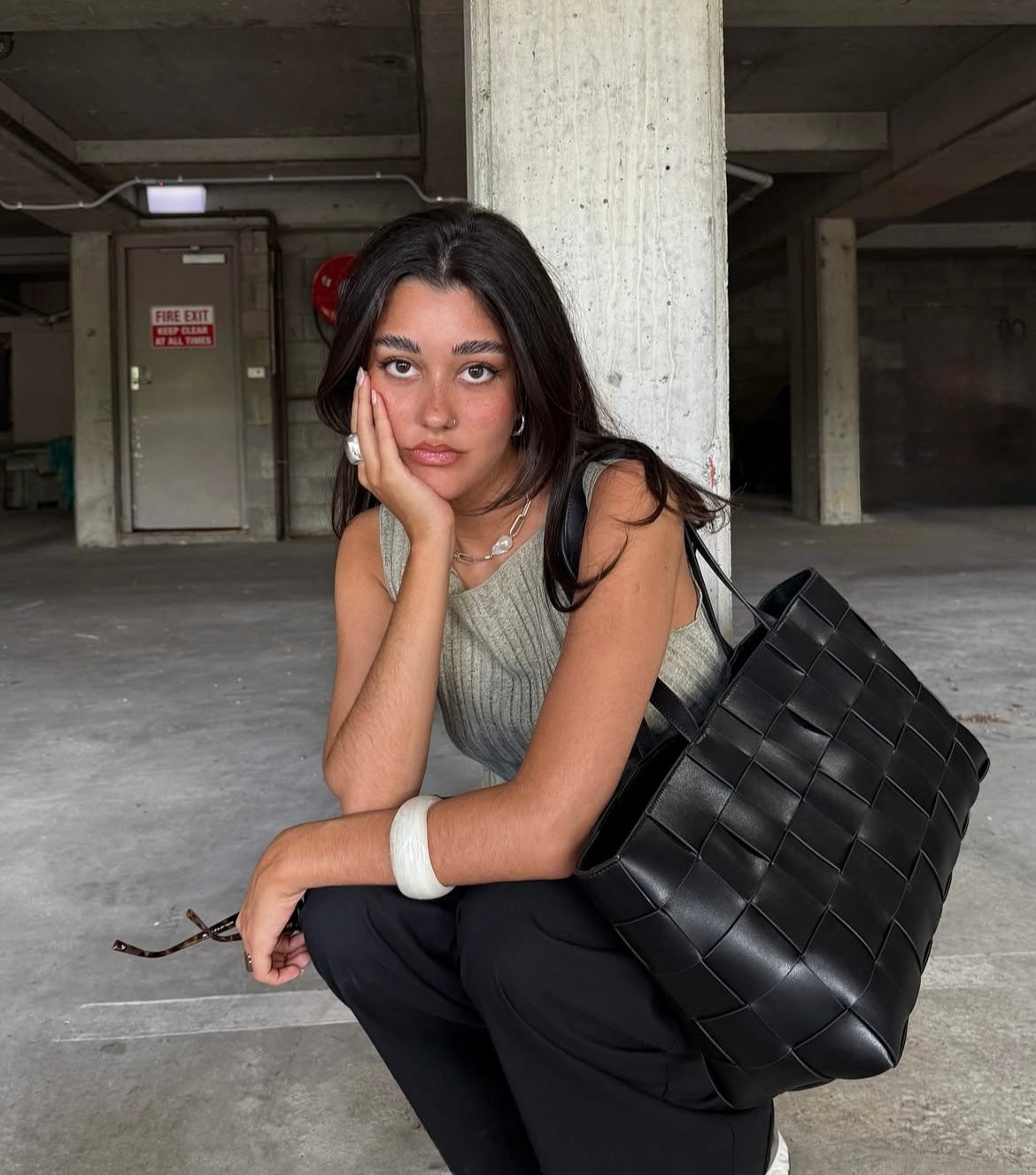 Rika Silver Chain with Big Baroque Pearl Necklace