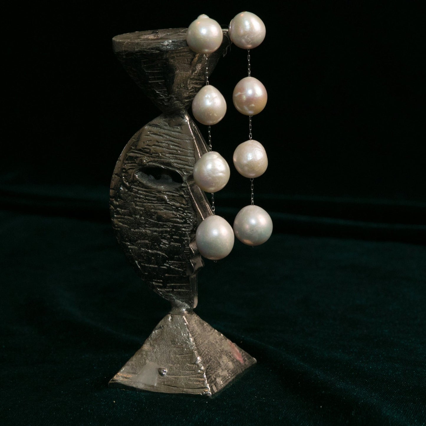 Long baroque pearl earring for wedding long dangle freshwater chuncky big pearl earring