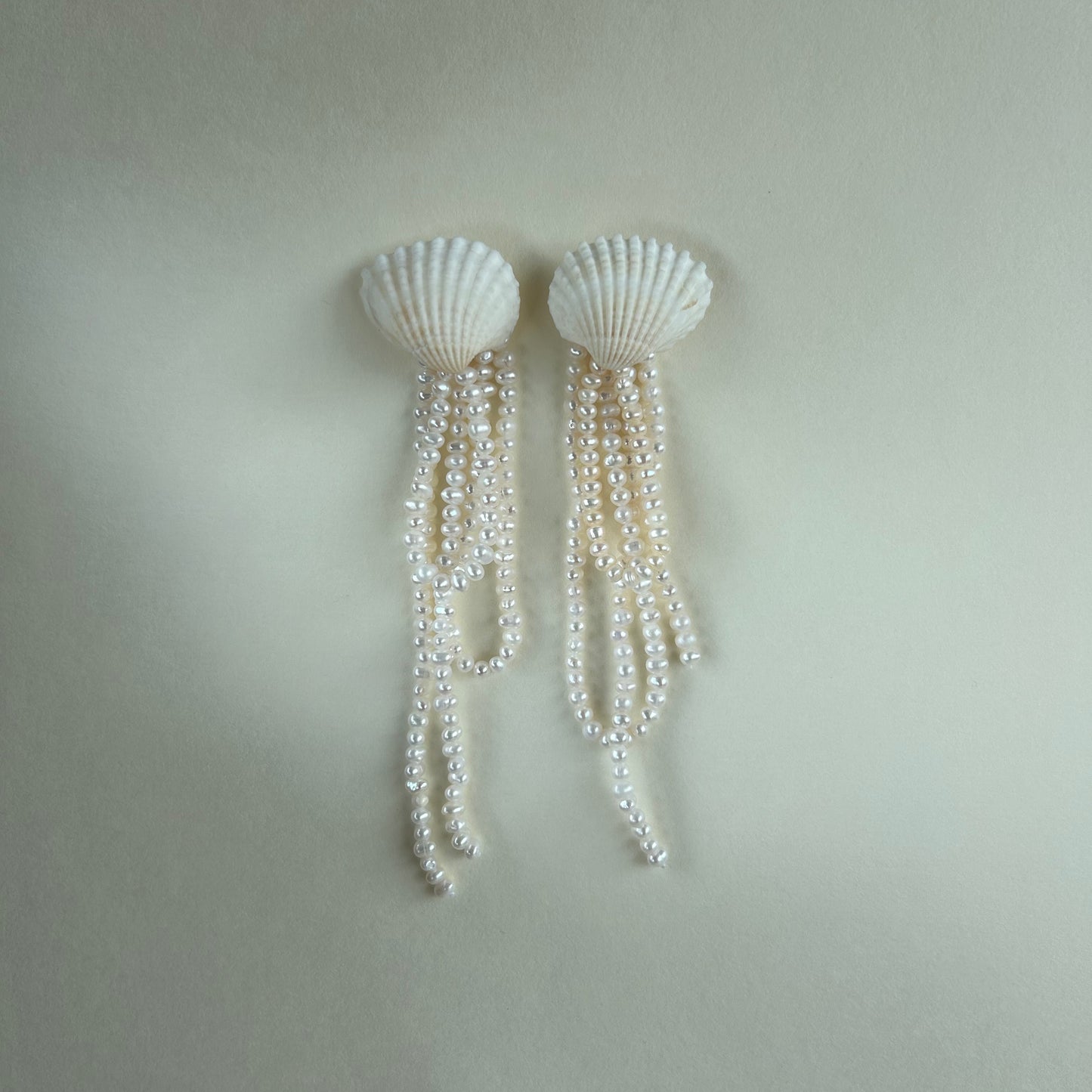 Amalia Natural Freshwater Pearl Earring with Real Shell