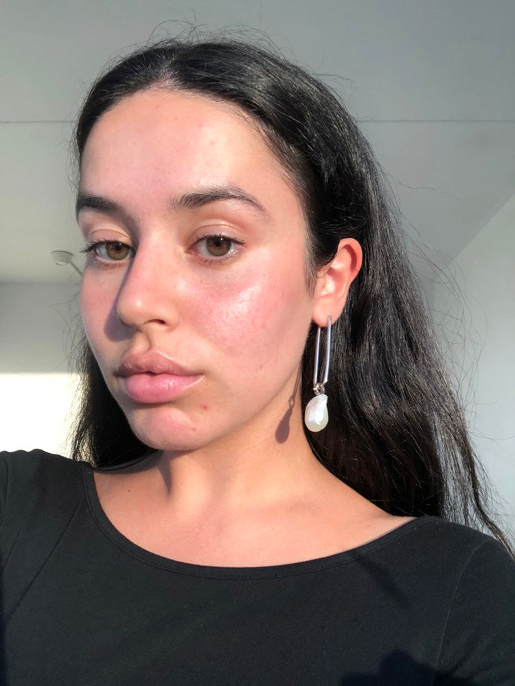 Idril Minimalistic Silver Long Hoop
