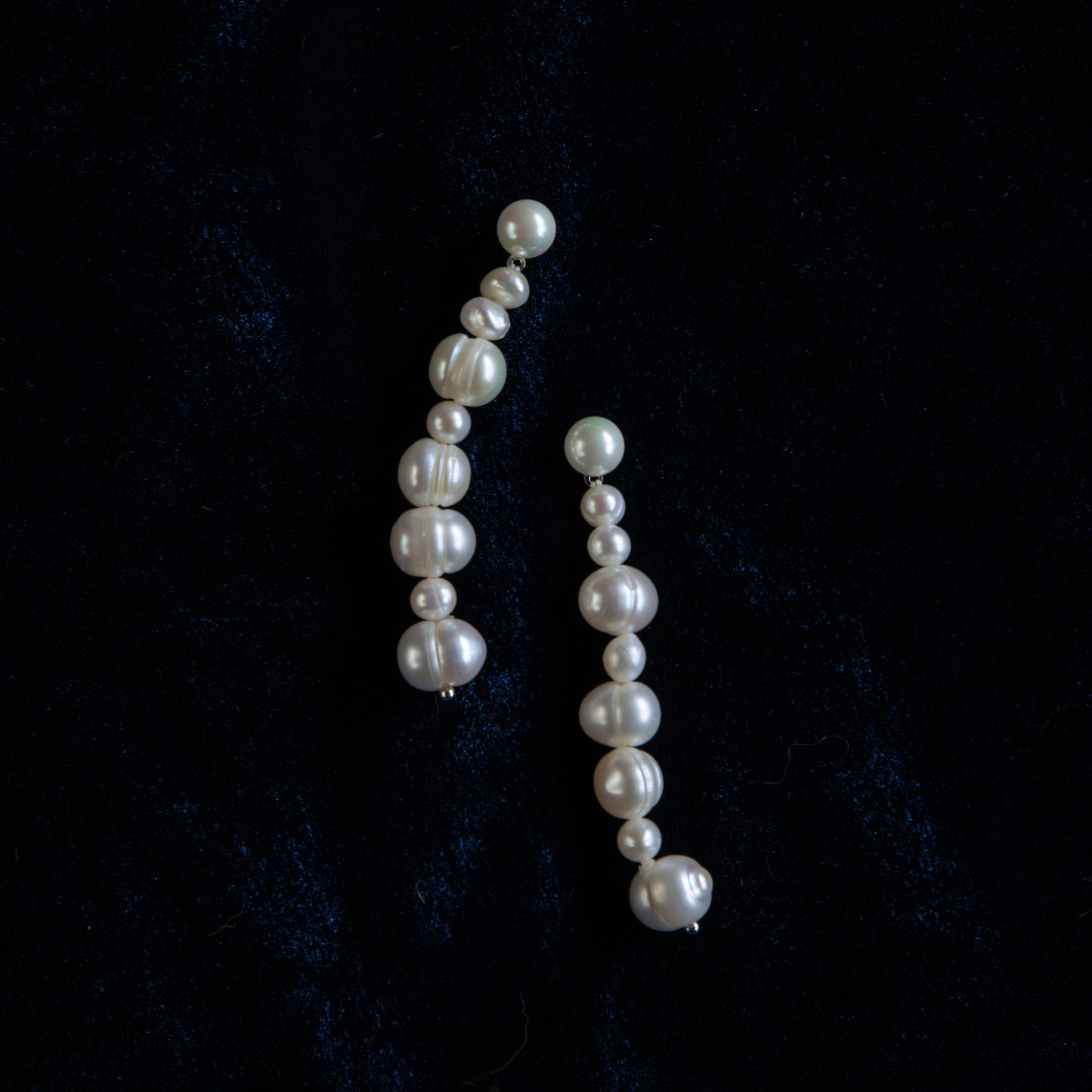 white real natural freshwater pearl long dangle shoulder duster earrings sterling silver silver pushback closure contempary art deco bride wedding