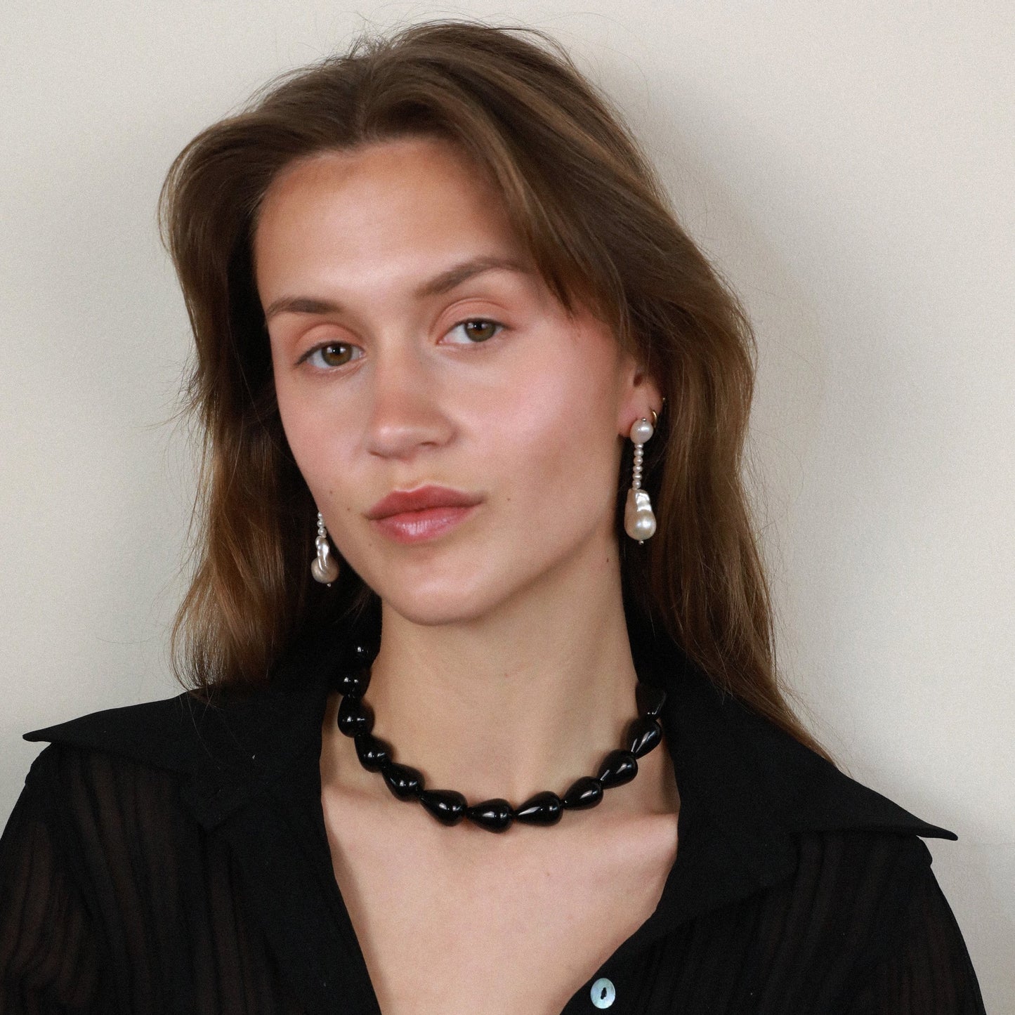 Natural Baroque Pearl Earring Freshwater Pearl Earring Pearl Long Drop Earring