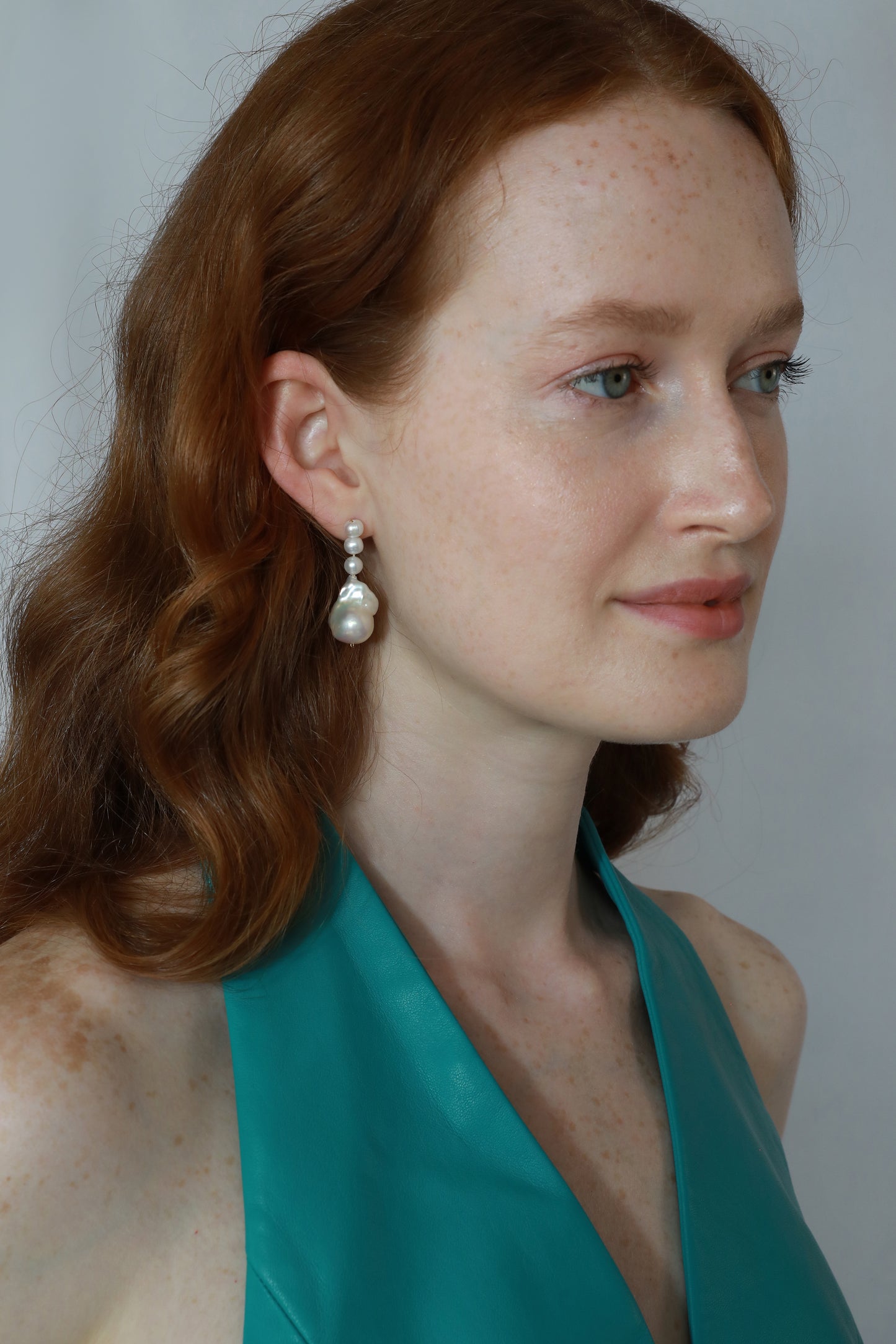 Natural Baroque Pearl Earring Wedding Pearl Earring Bridal Earrings Big Chucky Freshwater Baroque Pearl dangle pearl earring