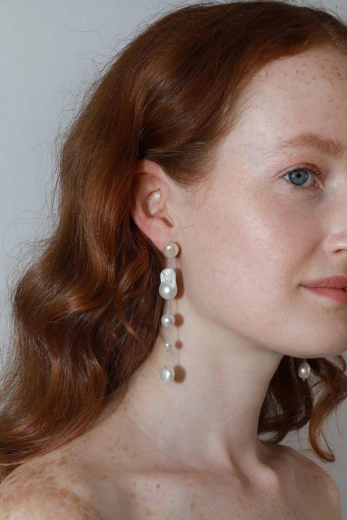 Natural Baroque Pearl Shoulder Duster Long Earrings for wedding bridal product