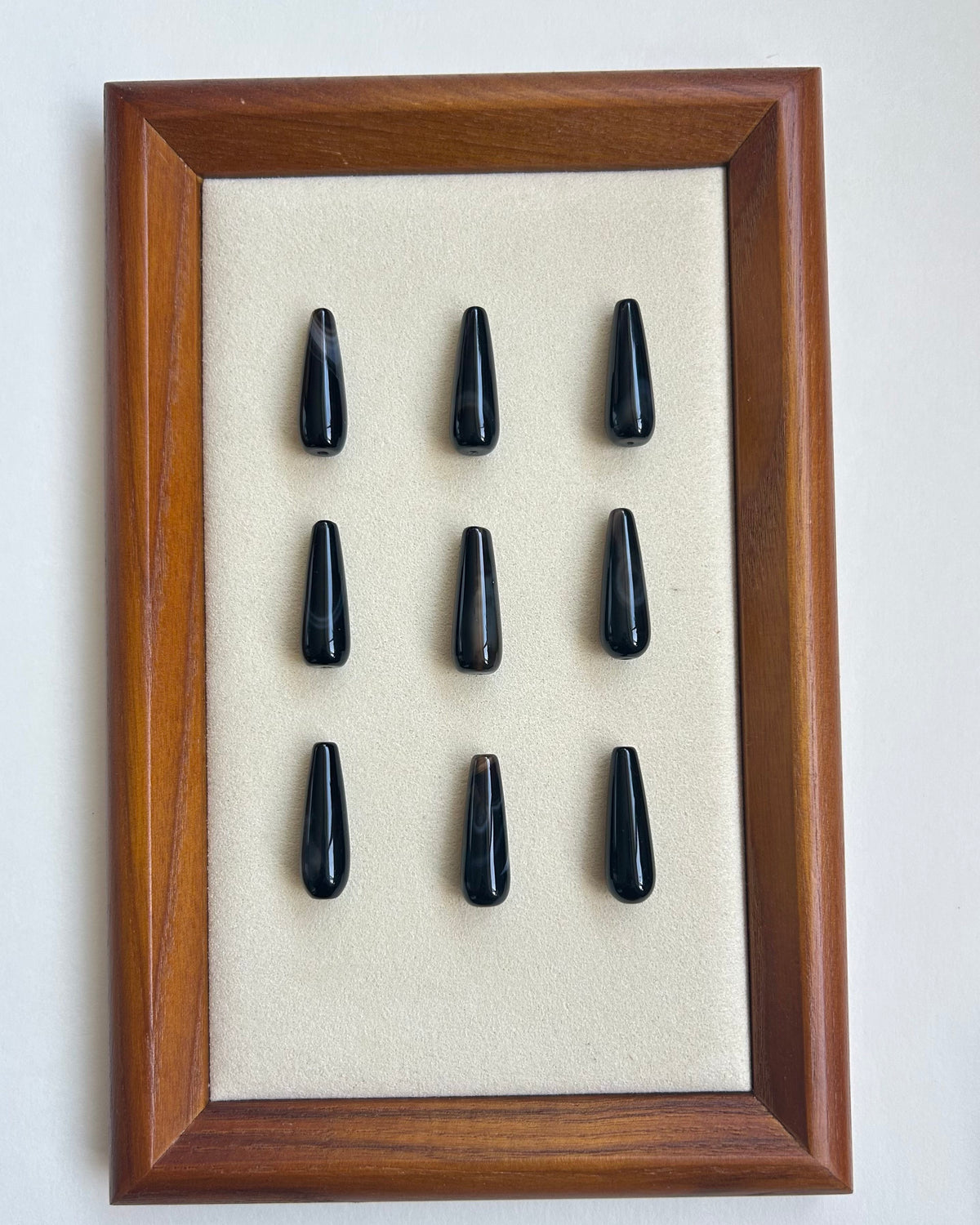 multiple Natural Black Onyx Teardrop Stones