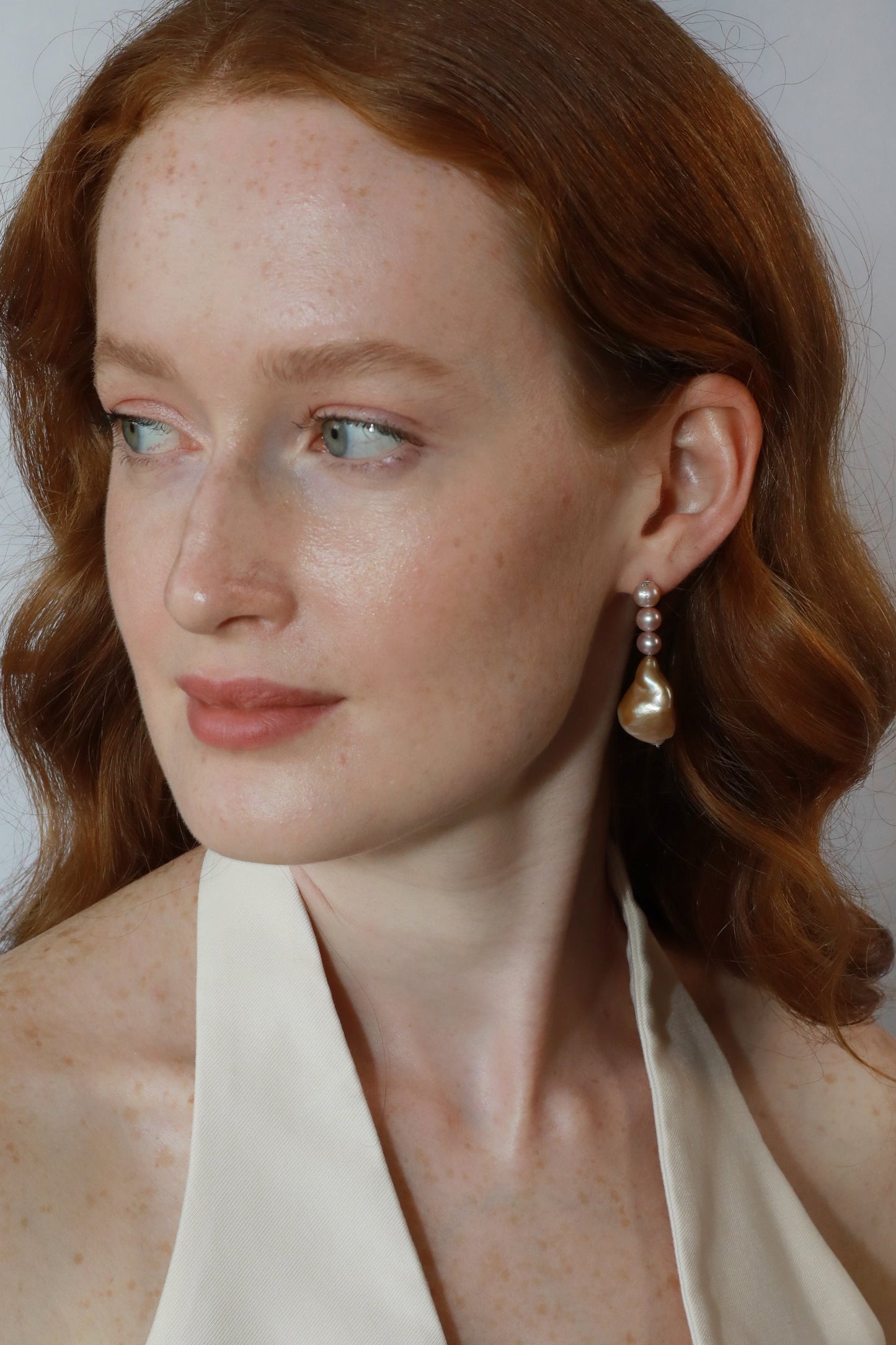 Natural purple Baroque Pearl Earring Wedding Pearl Earring Bridal Earrings Big Chucky Freshwater Baroque Pearl dangle pearl earring