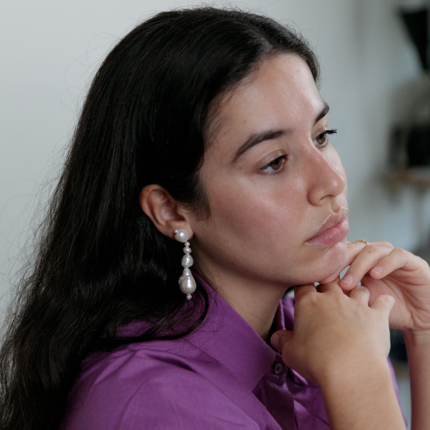 Natural Pearl Earring Freshwater Pearl Earring Pearl Drop Earring Wedding Pearl Earring