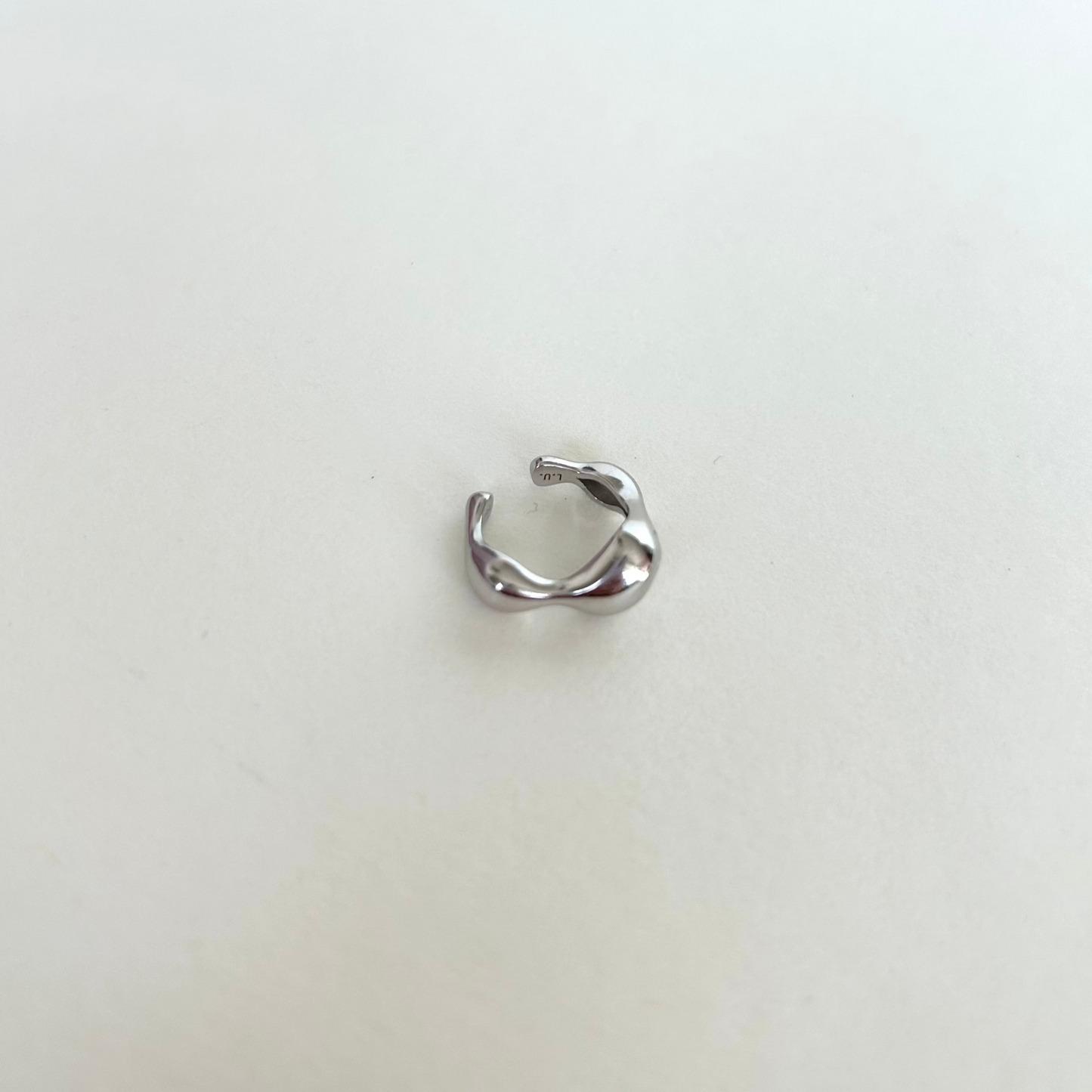 Non pierced cuff Ear wrap Sterling Silver fake piercing organic shape