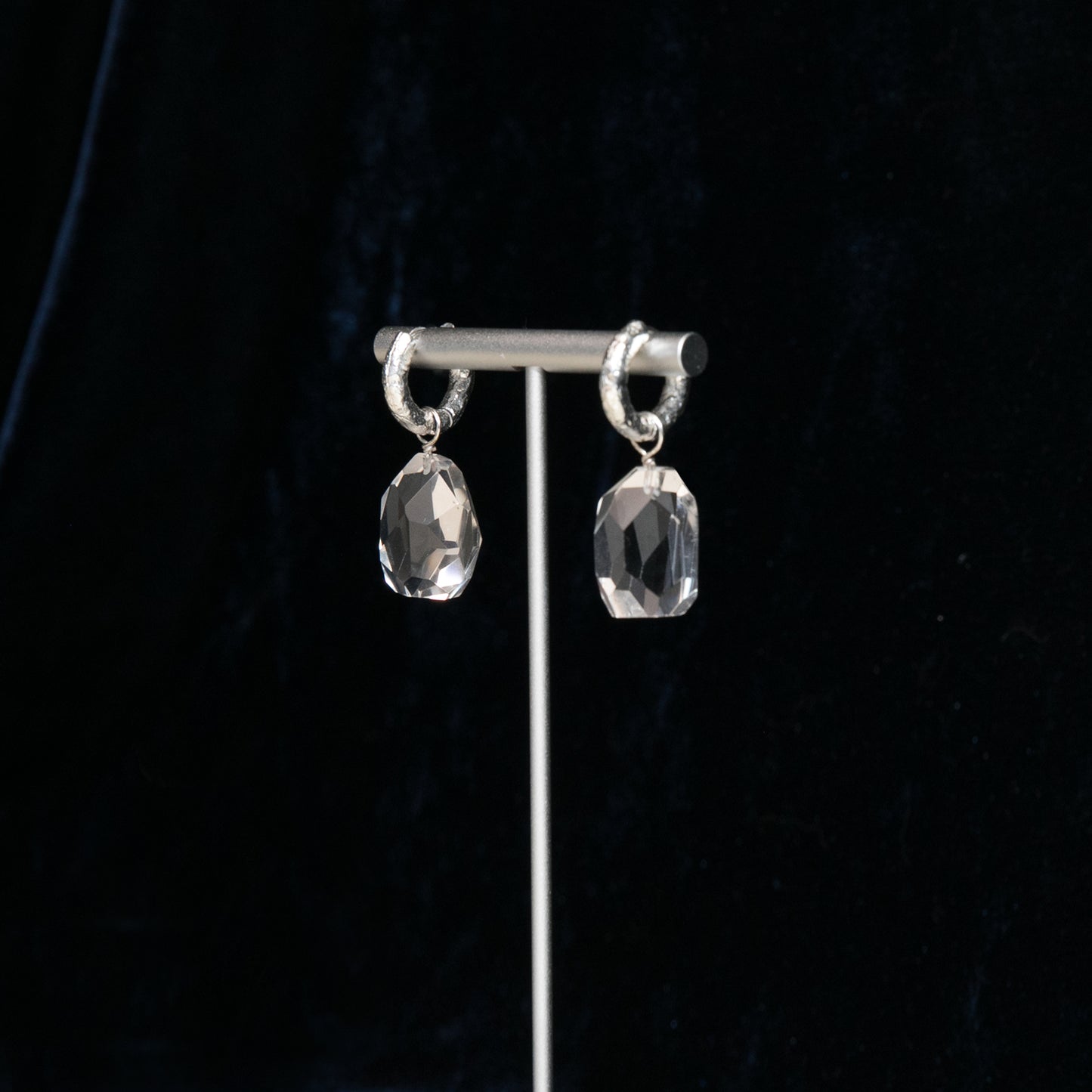chunkyClearQuartzearringsterlingsilverwithClearQuartzProductdetails