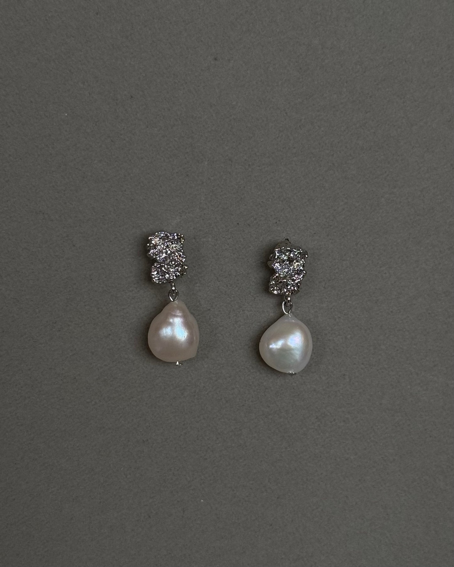 Lune Freshwater Pearl Bridal Earrings 14K Plated Gold & Silver Wedding Pearl Earrings
