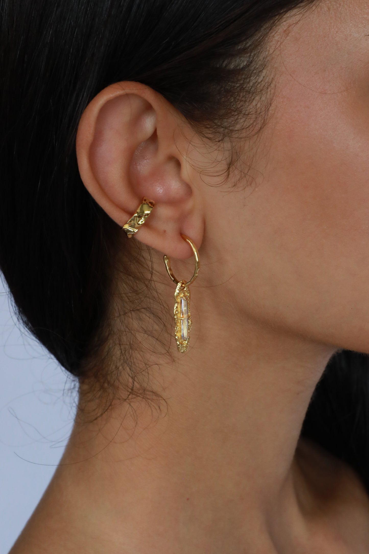 Otilia 18K verguld sterlingzilver met witte zirkonia oorbellen