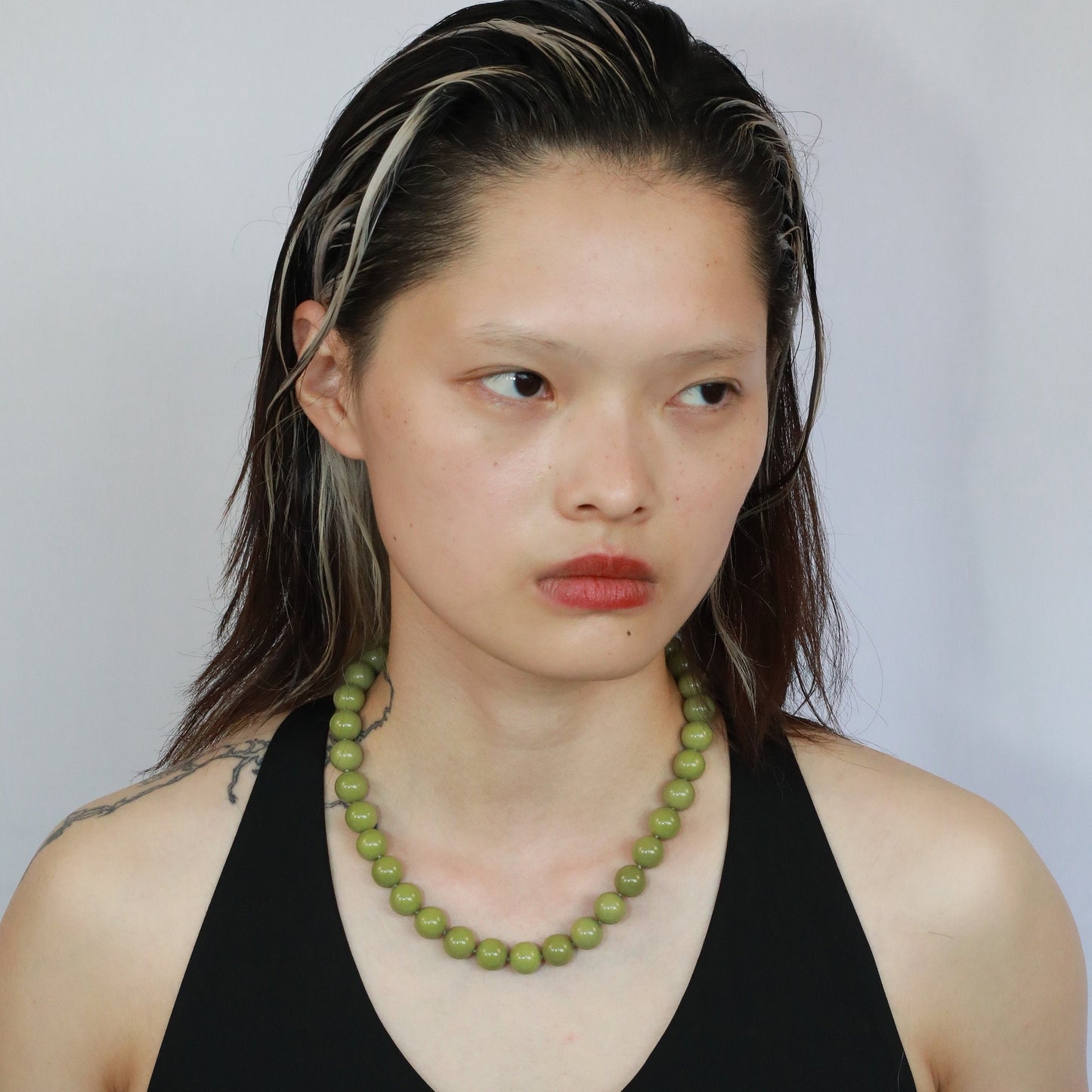 green agate big beads 12mm necklace summer necklace green real gemstone beads model