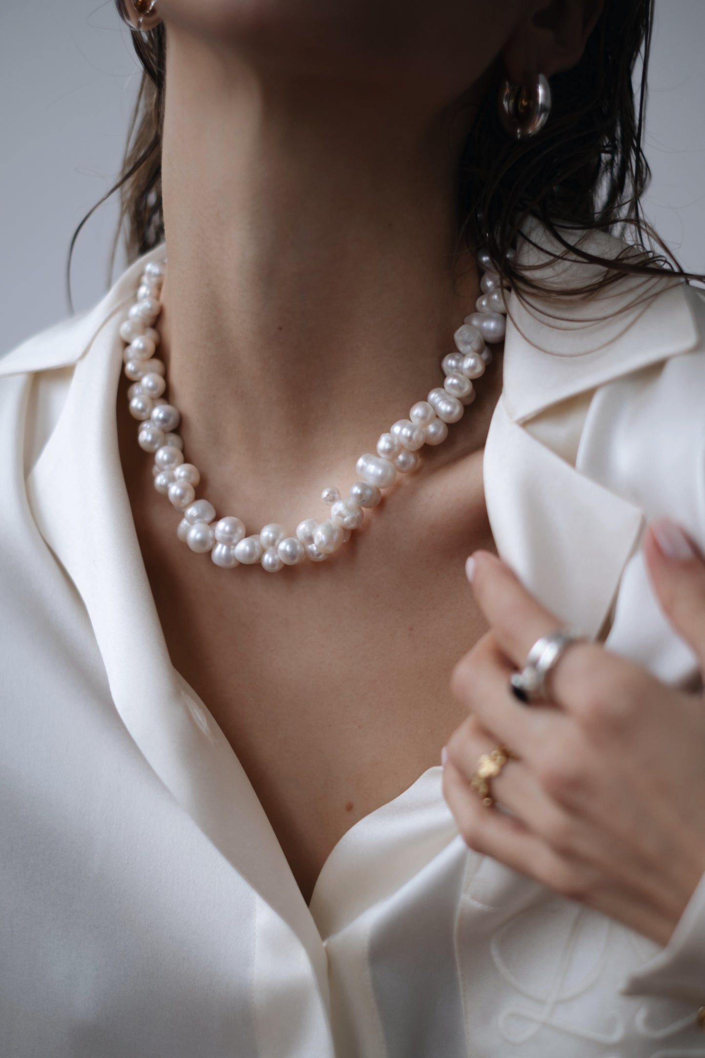 Aada Natural Freshwater Baroque Necklace Choker