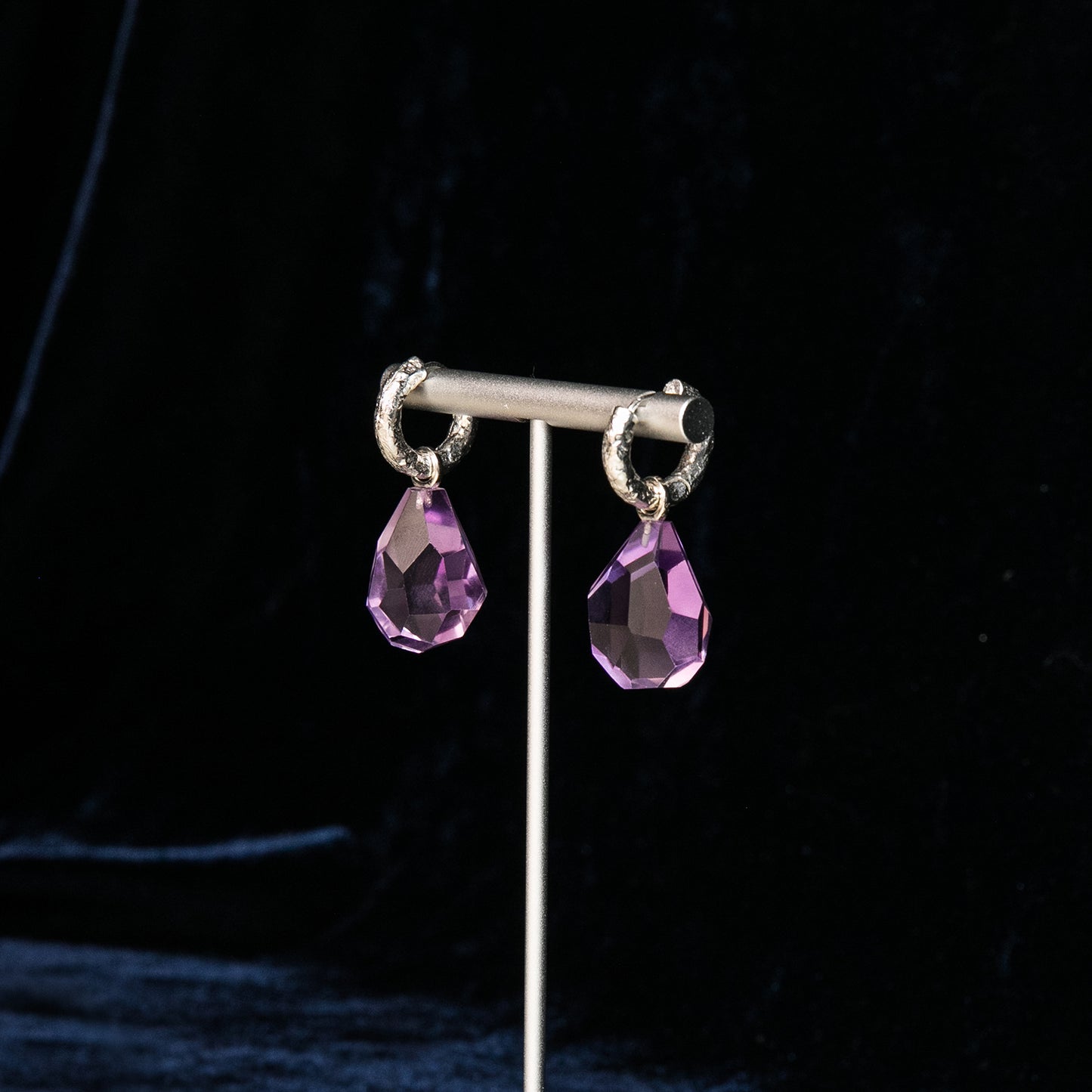 naturalchunkyAmethystearringswithsterlingsilverProductdetails