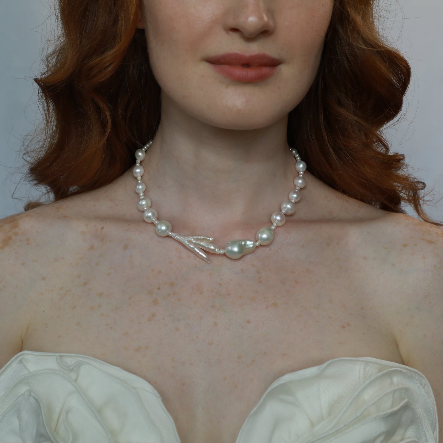Kia Big Natural Freshwater Baroque Pearl Necklaces