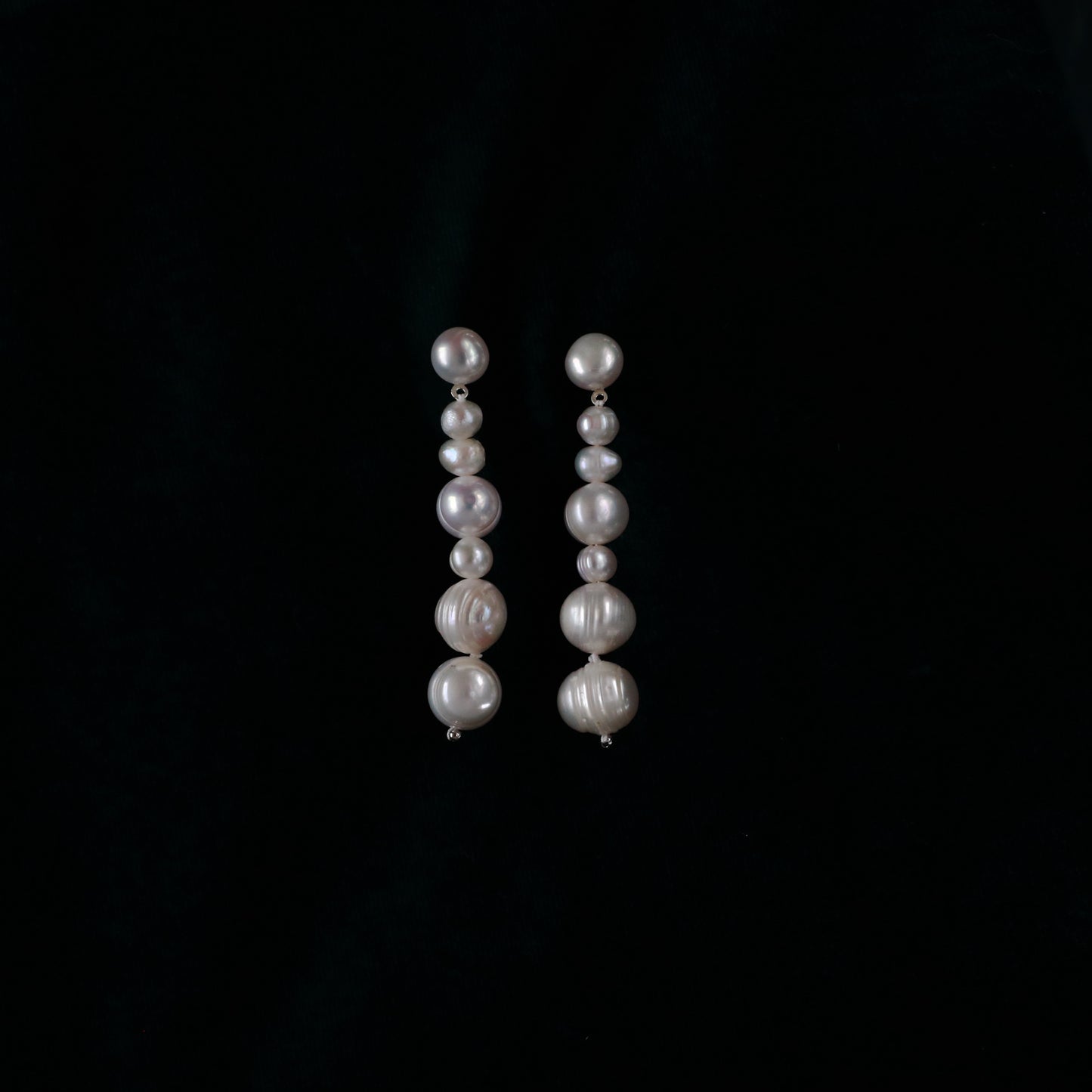 white real natural freshwater pearl long dangle shoulder duster earrings sterling silver silver pushback closure contempary art deco bride wedding