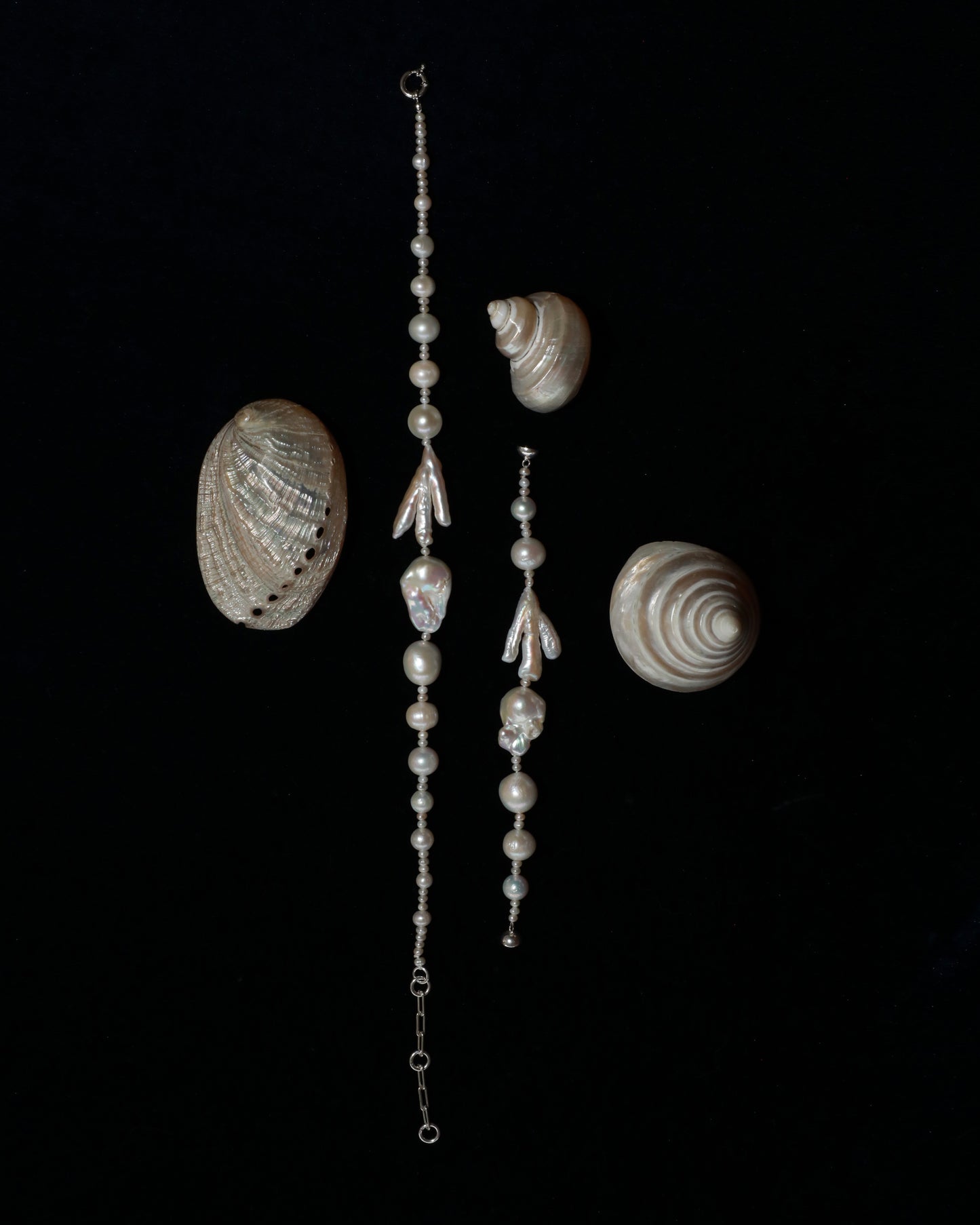 whiterealnaturalfreshwaterbaroquepearlbraceletandnecklacesterlingsilverartdecocontemparybrideweddingproductphoto