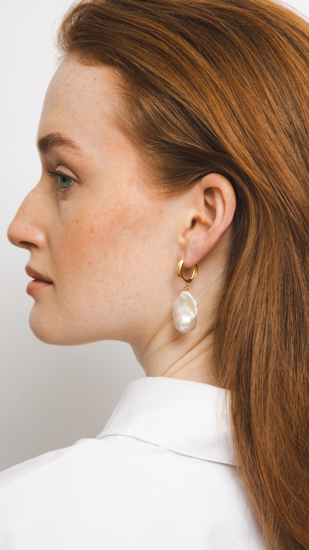 Natural Baroque Pearl Earring Wedding Pearl Earring Bridal Earrings Big Chucky Freshwater Baroque Pearl Earring with Hoop