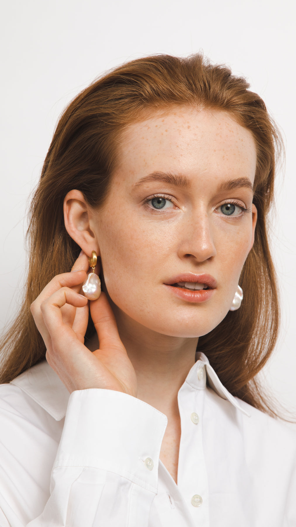 Natural Baroque Pearl Earring Wedding Pearl Earring Bridal Earrings Big Chucky Freshwater Baroque Pearl Earring with Hoop