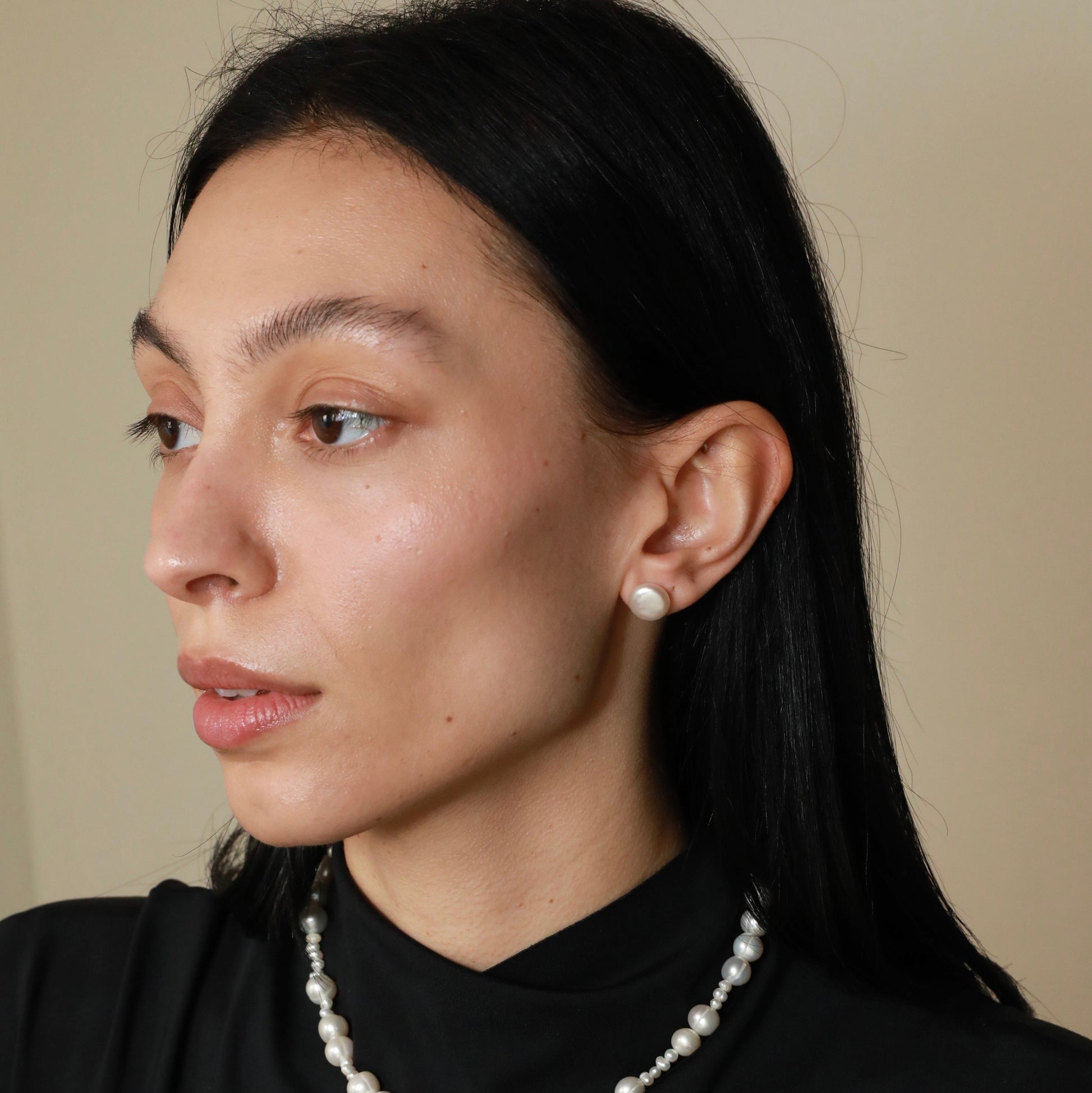EarringsFreshwaterPearlEearstudsS925SterlingSilverEarstudsEarringsWeddingEarringproduct