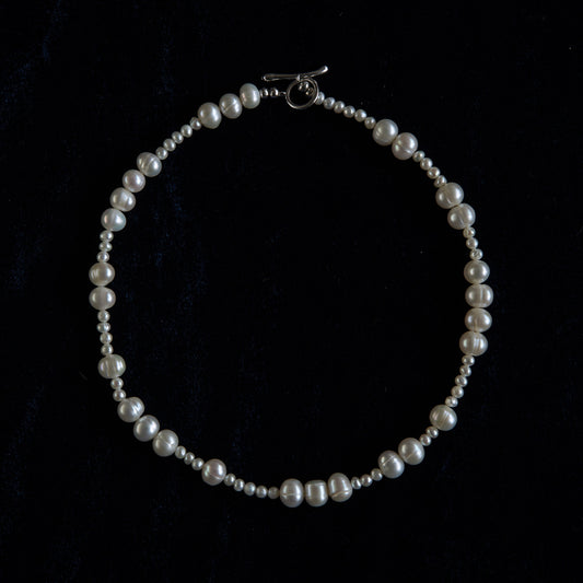 Natural Pearl Necklace Freshwater Baroque Pearl Designer Piece Handcrafted beaded Pearl Choker