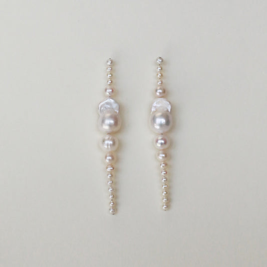 Freshwater Baroque Pearl Long Dangle Earring for wedding bridal earring Product