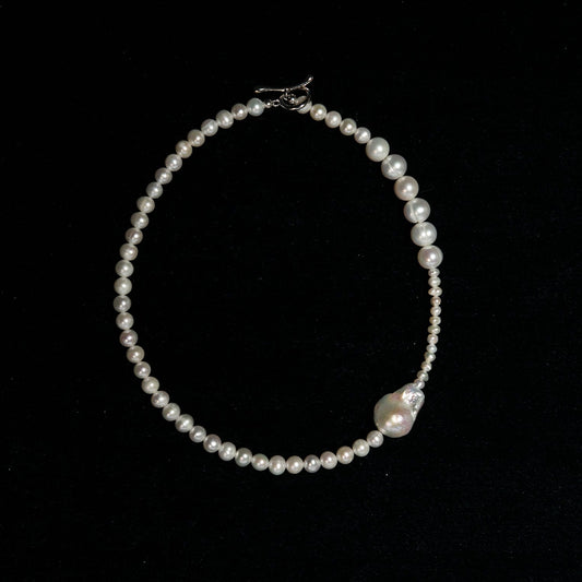 Freshwater Pearl Nacklace Freshwater Baroque Pearl Choker Wedding Necklace Pearl