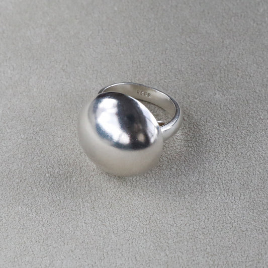 Sculptural silver dome ring with high-shine finish for everyday wear