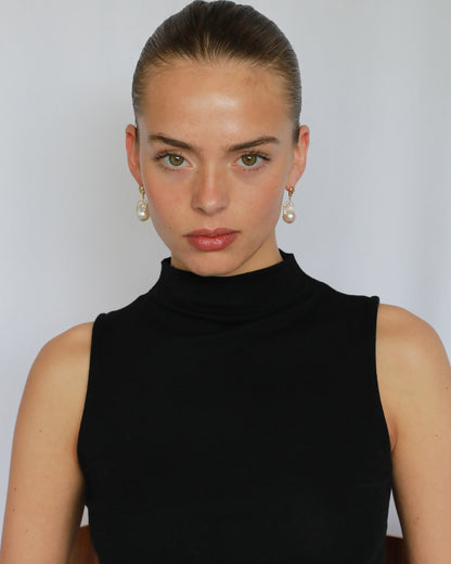 Natural Baroque Pearl drop Earrings gold plated model
