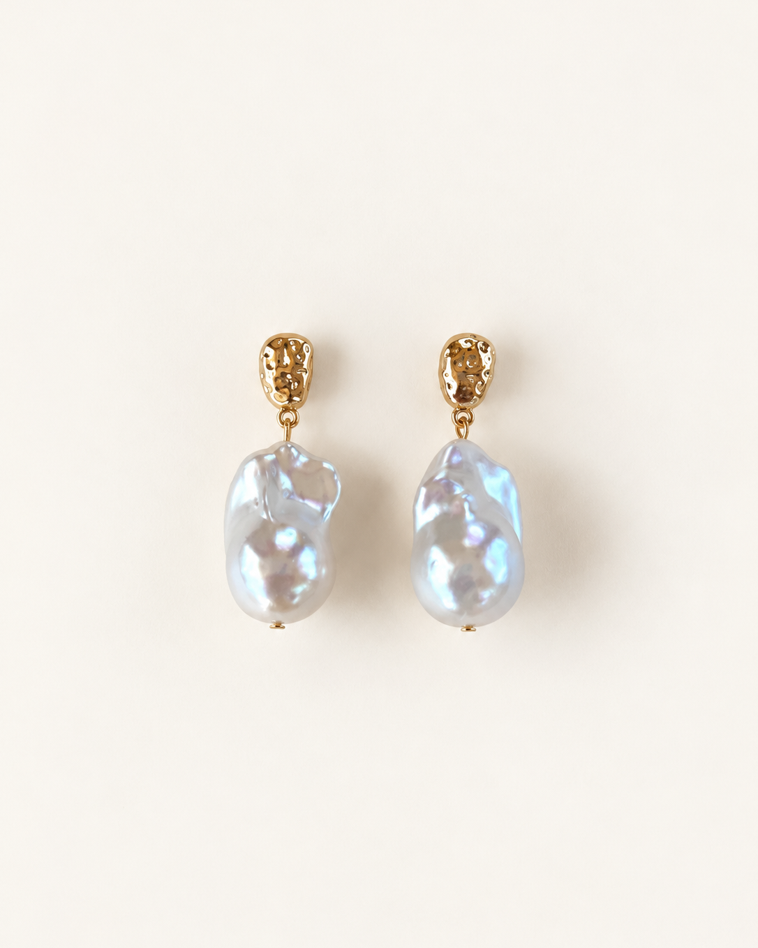 Natural Baroque Pearl drop Earrings gold plated