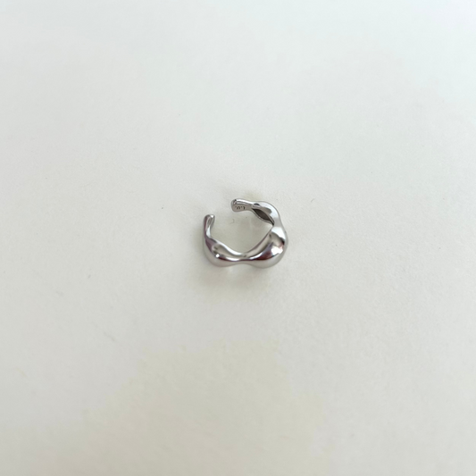 Non pierced cuff Ear wrap Sterling Silver fake piercing organic shape