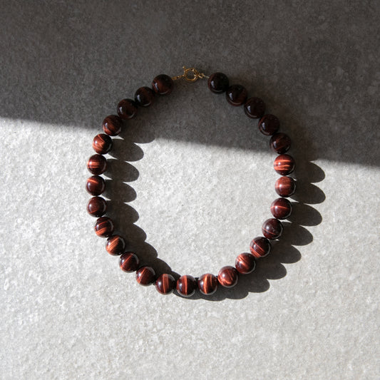 Rosalia 14mm Red Tiger's Eye Necklace