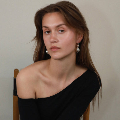 Josiane Silver Orb Dangle Earrings