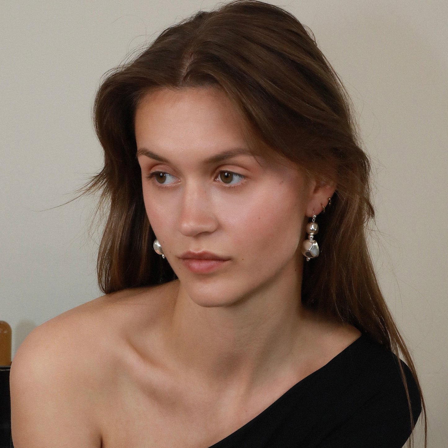 Josiane Silver Orb Dangle Earrings