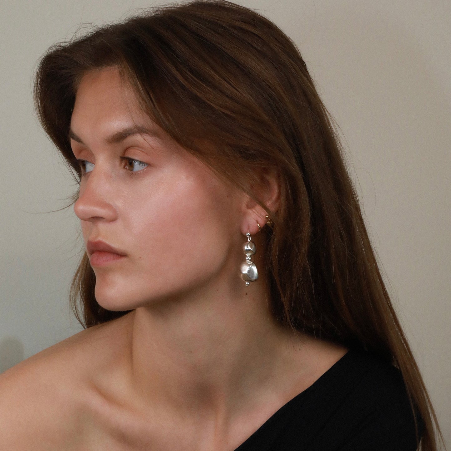 Josiane Silver Orb Dangle Earrings
