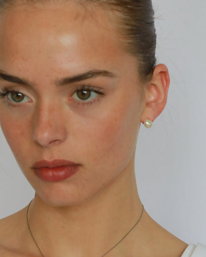 Livia Natural Irregular Pearl Stud Earrings