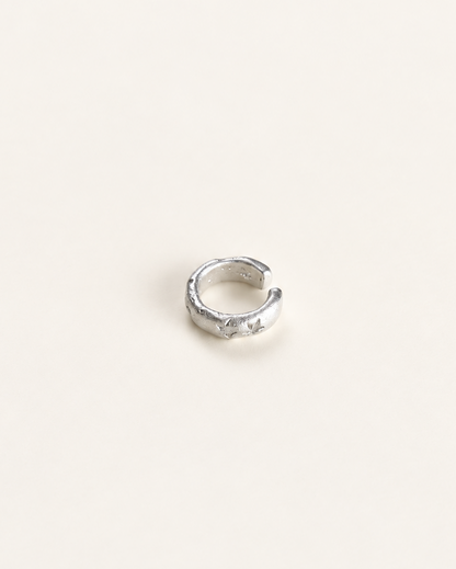 Matte finish earcuff set with cubic zirconia in 14K Gold plated brass/Sterling silver plated brass