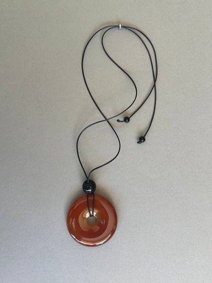 [Pre-order] Faye Red Agate Pendant Necklace Super Long Necklace