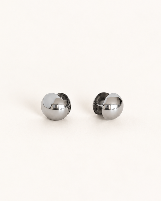 Stainless steel ball shape earrings with minimalist Nordic round design