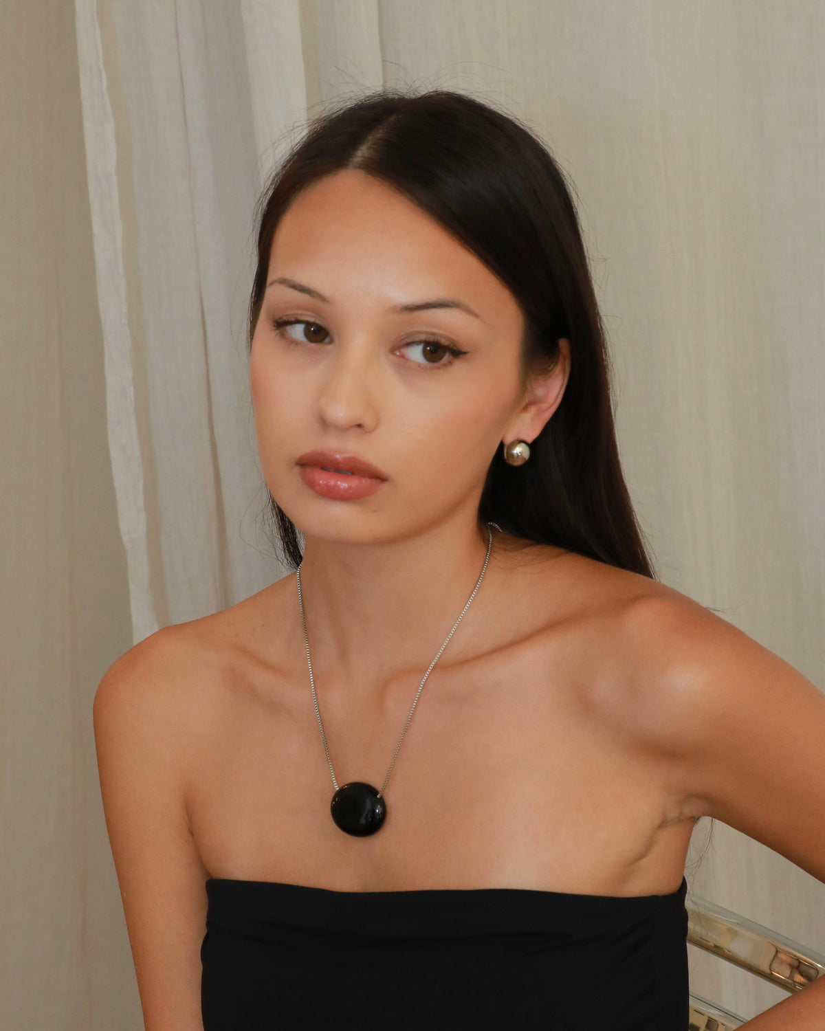 Stainless steel ball shape earrings with minimalist Nordic round design