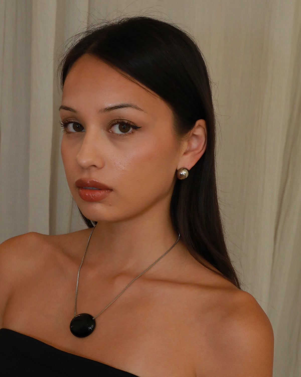 Stainless steel ball shape earrings with minimalist Nordic round design