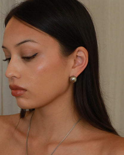 Stainless steel ball shape earrings with minimalist Nordic round design
