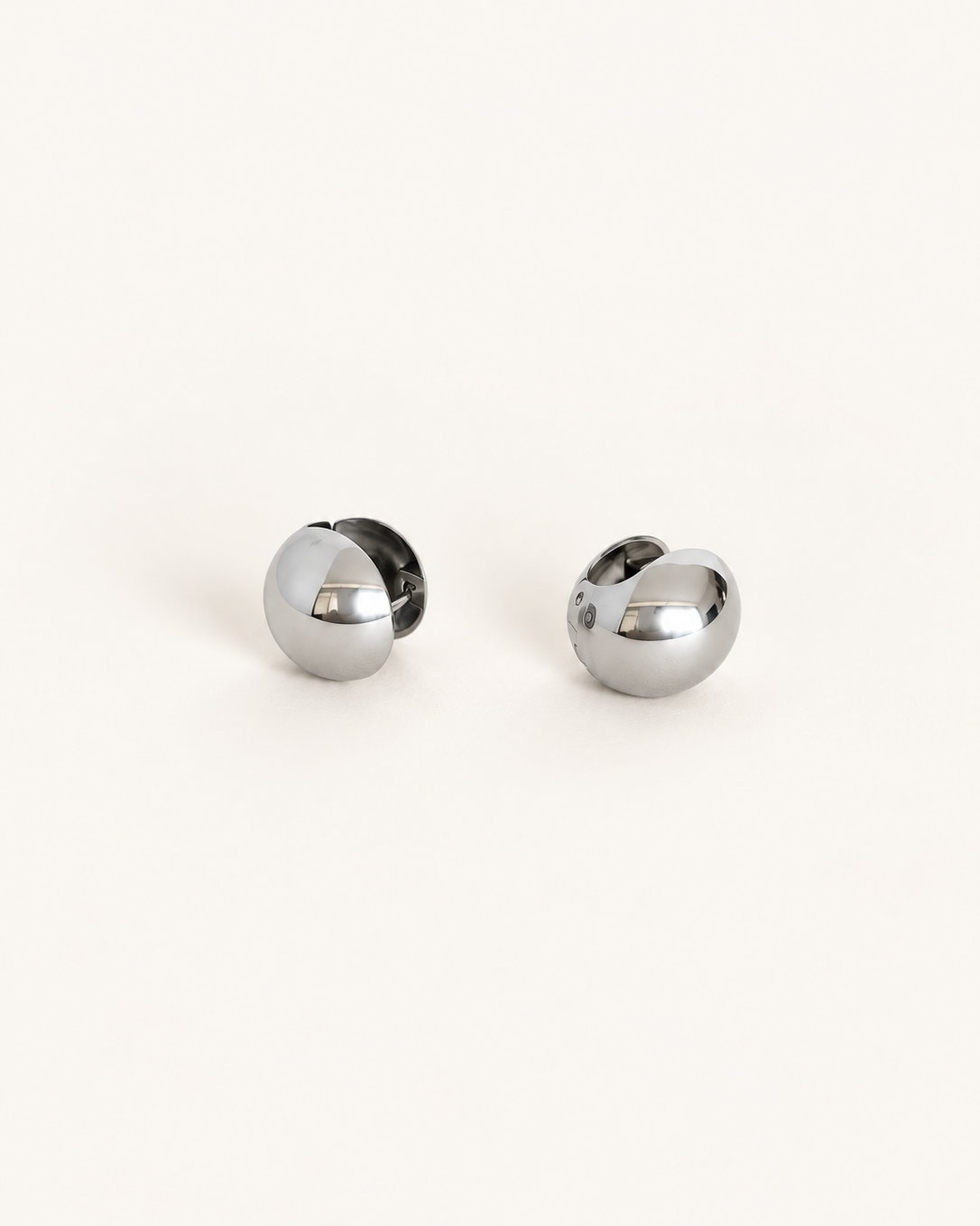 Stainless steel ball shape earrings with minimalist Nordic round design